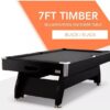 7ft Black Frame Black Felt Modern Design Pool Table