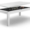 Dining Pool Table White Frame Black Felt