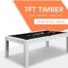 7ft Dining Pool Table White Frame With Black Felt