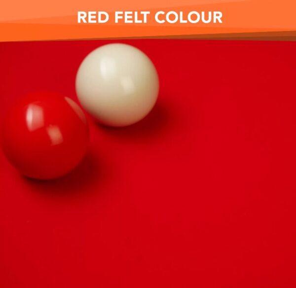 8FT LED Pool Table Red Felt Black Frame MDF - Image 3