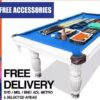 8ft Slate Pool Table Luxury Blue Felt Solid Timber White Frame - Image 5