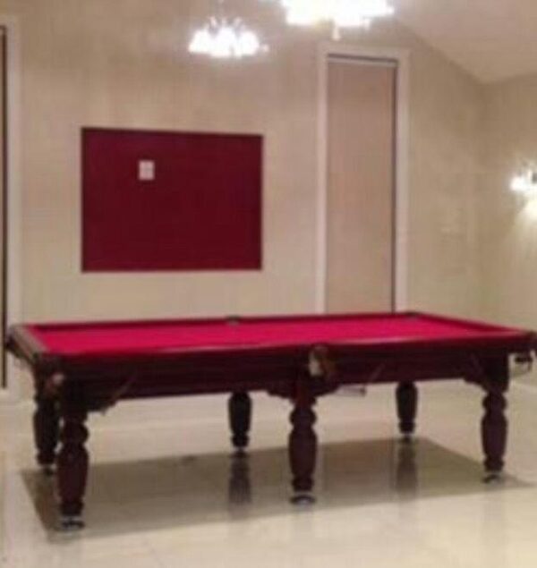9FT Slate Pool Table Red Felt With Free Accessories - Image 2
