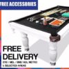 8ft Slate Pool Table Luxury Black Felt Solid Timber White Frame - Image 2