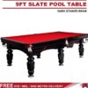 9FT Slate Pool Table Red Fel