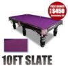 10Ft Slate Pool Table With Luxury Purple Felt