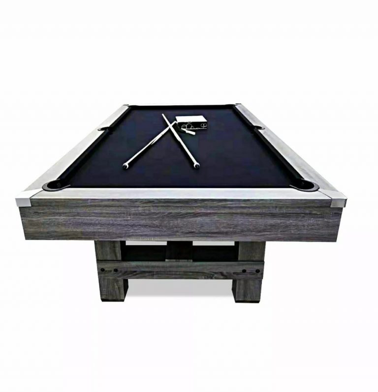 8FT Pool Table Black Felt Silver Mist MDF