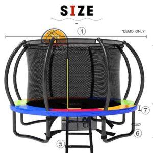 6Ft Rainbow Trampoline With Shade Cover