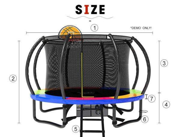 6Ft Rainbow Trampoline With Shade Cover
