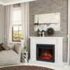 White 2000w Electric Fireplace Wood Mantel Wood Logs (Ascot) - Image 6