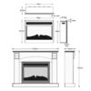 White 2000w Electric Fireplace Wood Mantel Wood Logs (Ascot) - Image 4