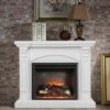 White 2000w Electric Fireplace Mantel With Wood Logs (Cove) - Image 7