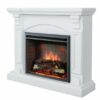 White 2000w Electric Fireplace Mantel With Wood Logs (Cove) - Image 2