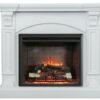White 2000W ELECTRIC FIREPLACE WOOD MANTEL SUITE