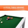 7ft Dining Pool Table With White Frame & Green Felt - Image 3