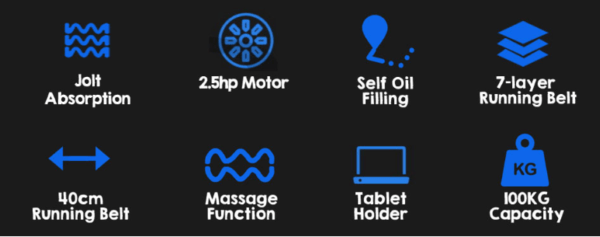JMQ A9 Electric Treadmill Multi-functional Fitness Machine Home Gym - Image 11