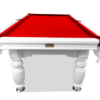 7ft Slate Pool Table Luxury White Solid Timber Frame Red Felt - Image 2