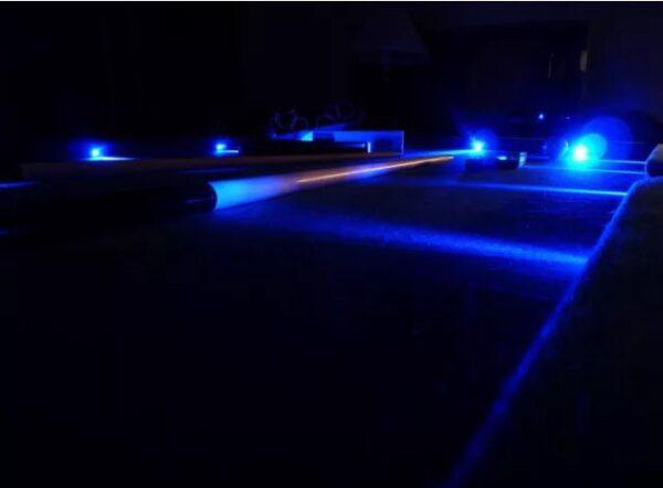 7Ft LED Pool Table Blue Felt Black Frame MDF - Image 3