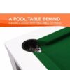 7ft Dining Pool Table With White Frame & Green Felt - Image 4