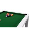 7ft Dining Pool Table With White Frame & Green Felt - Image 5