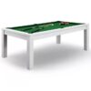 7ft Dining Pool Table With White Frame & Green Felt - Image 6
