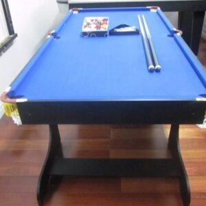 6ft Foldable Pool Table Blue Felt