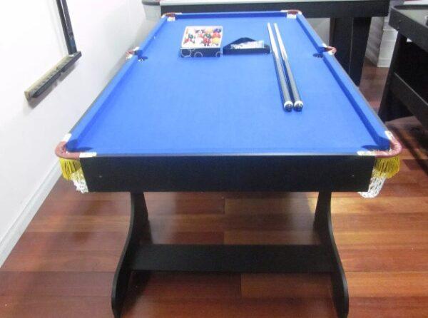 6ft Foldable Pool Table Blue Felt