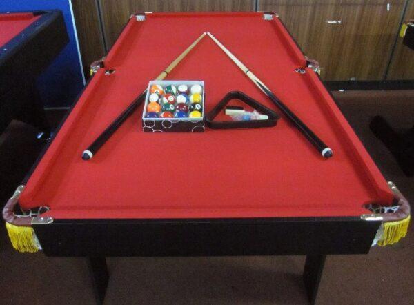 6ft Foldable Pool Table Red Felt