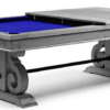 8Ft Luxury Slate Billiards Snooker Table & Dining Top Silver Mist