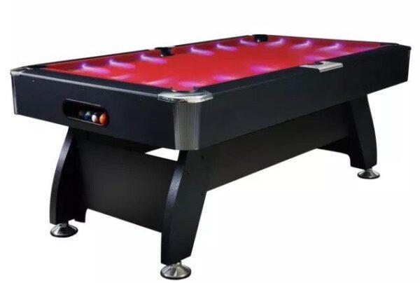All In One! 7FT LED Pool Table, Air Hockey & Ping Pong Top! (Red Felt)