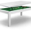 Dining Pool Table With Green Felt White Frame