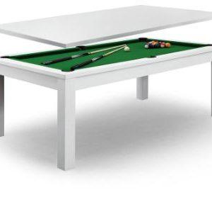 Dining Pool Table With Green Felt White Frame