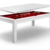 Dining Pool Table With Red Felt White Frame