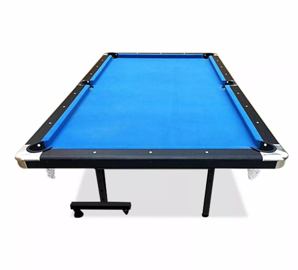 8ft Foldable Pool Table MDF Blue Felt With Free Accessories