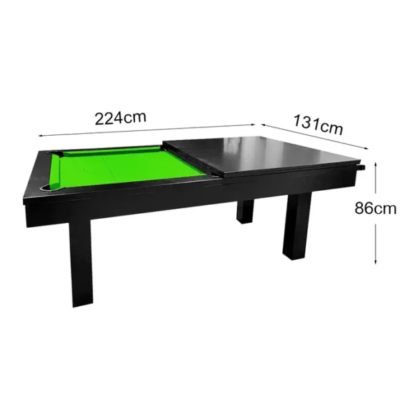 QUESLA 7FT Slate Pool Dining Table – Black Frame + Accessories Blue / Green / Black - Image 11