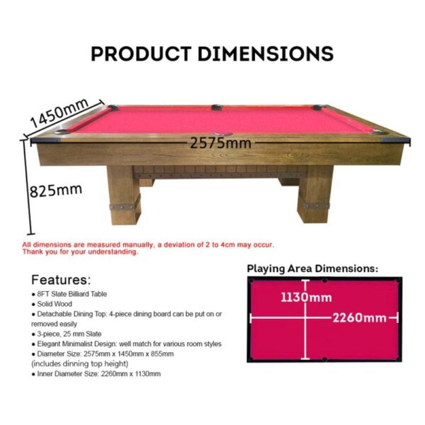 8FT Morse Luxury Slate Pool Table - Image 3