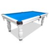Slate Pool Table White Frame Blue Felt
