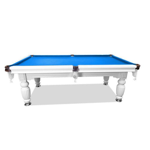 Slate Pool Table White Frame Blue Felt