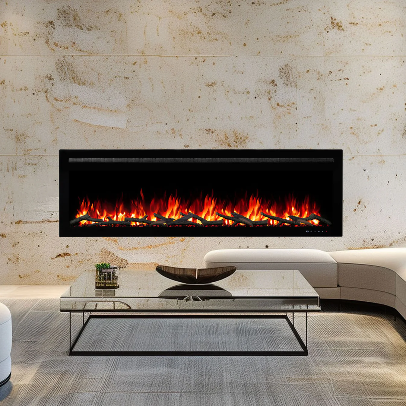 Provence 1500W Electric Fireplace – Recessed or Wall Mounted