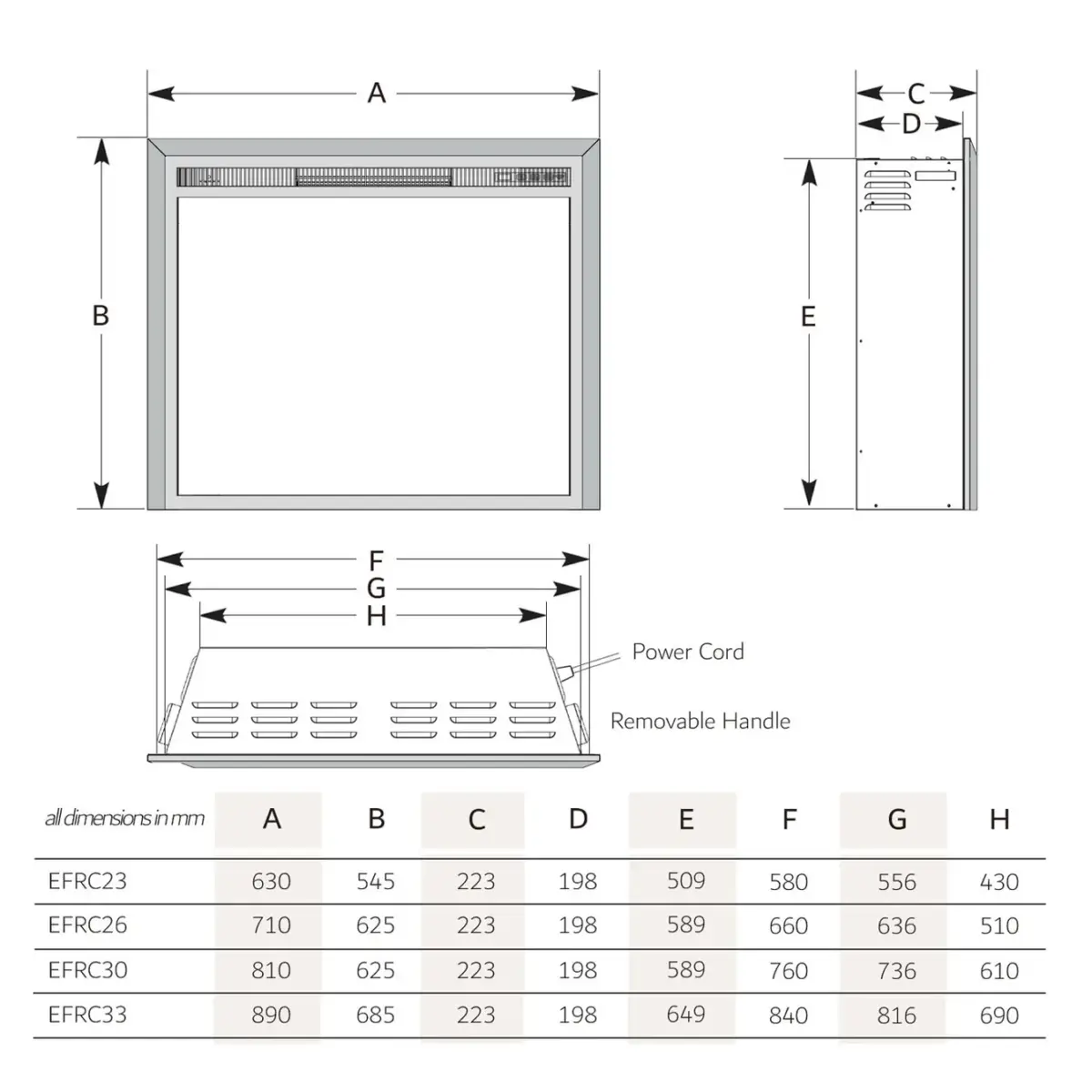 Primo 2000W 33 Inch Electric Fireplace Insert with 3D Flame Effect & Crackling Sound 10 Primo 2000W 33 Inch Electric Fireplace Insert with 3D Flame Effect & Crackling Sound - Image 10