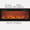 72" Wall Electric Fireplace Black Best Recessed/Mounted - Image 7