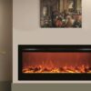 72" Wall Electric Fireplace Black Best Recessed/Mounted - Image 2