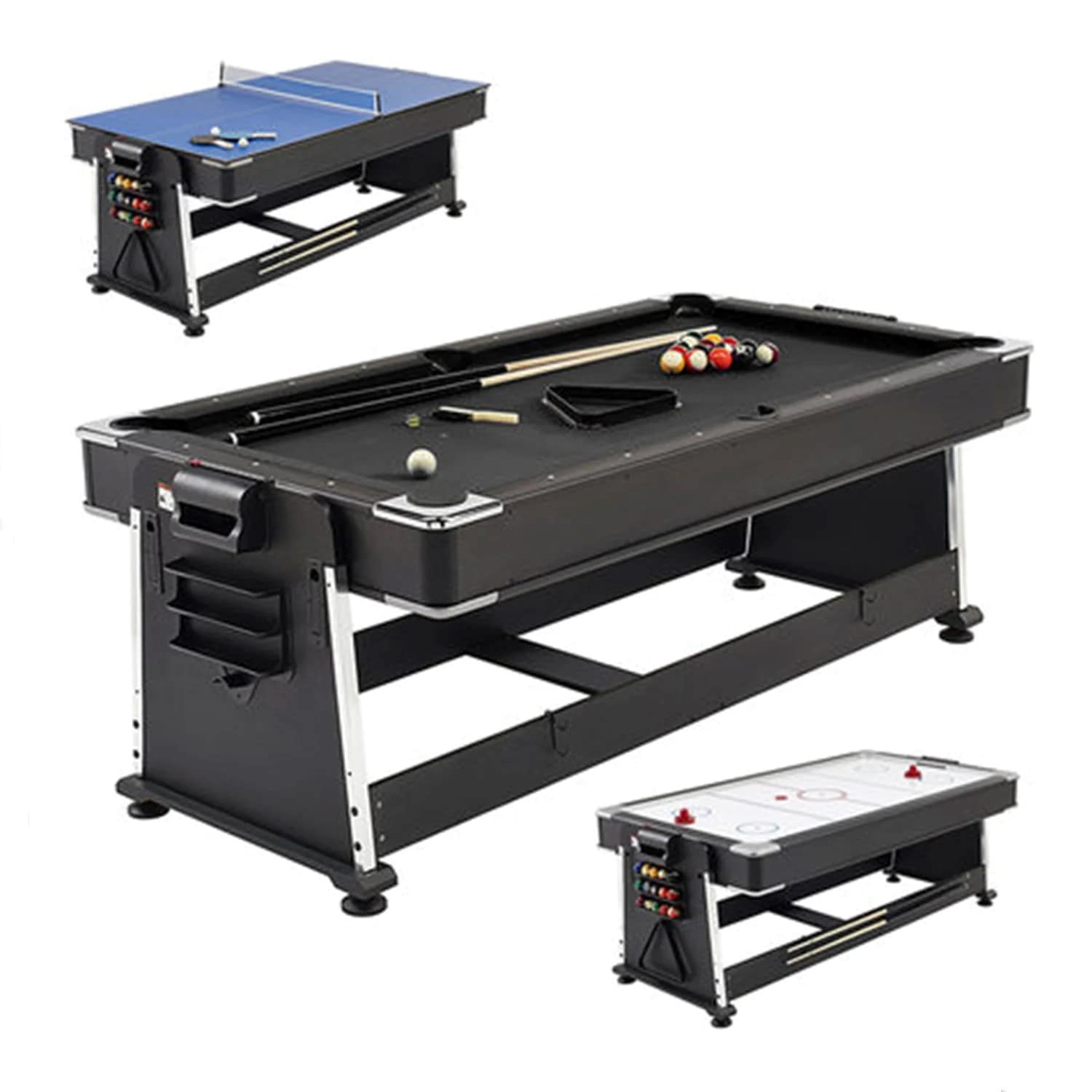 4 In 1 Pool Table - Black
