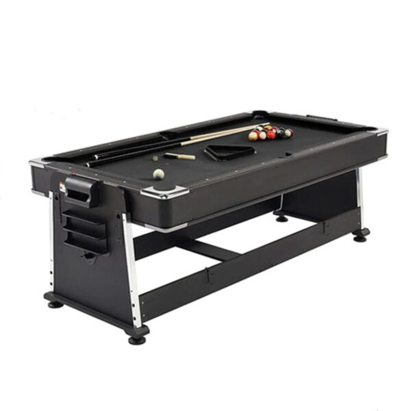7FT 4 IN 1 Pool Table, Air Hockey, Ping-Pong, Dining Table Black Felt - Image 10