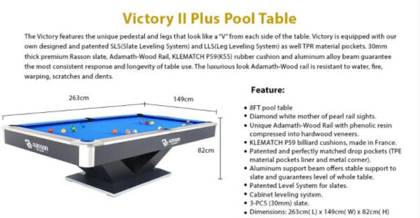 Rasson 8ft Pool Table, Air hockey, pool table
