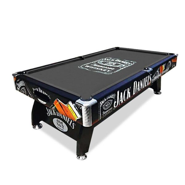 JD Logo 7FT MDF Black Felt Pool Table (Black Frame) - Image 2