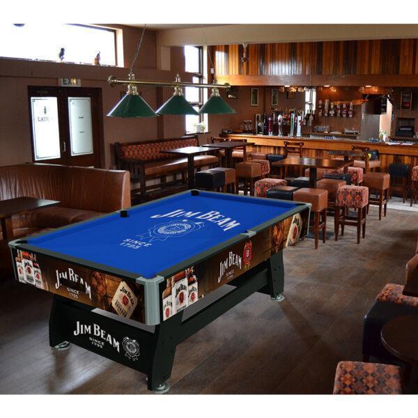 Jim Beam Logo Pool Table! 8FT MDF Blue Felt - Image 3
