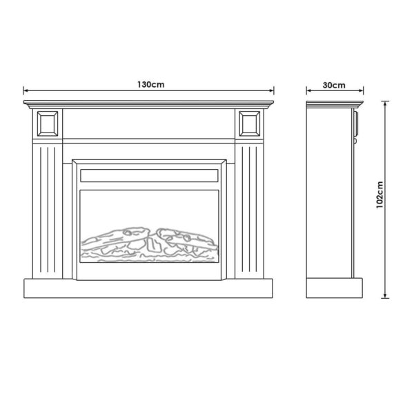 Berwick 2000W Electric Fireplace Heater