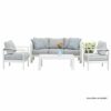 Paris 5 Seater Sofa Lounge Set Aluminium White - Image 11