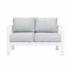 New White Aluminium Outdoor Sofa Lounge Set Arms Chairs Table - Image 4