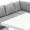 New White Outdoor 2-in-1 Aluminium Sofa Lounge Dining Table Setting - Image 7